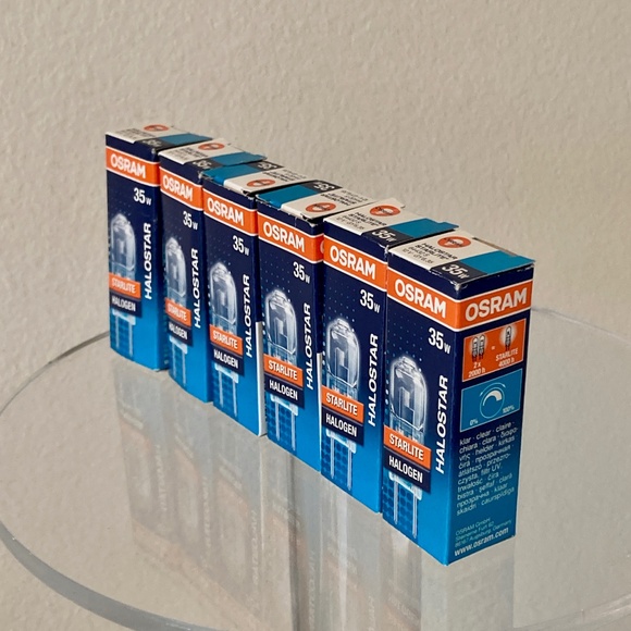Osram Halogen 35W Bulbs 64432-S Halostar Starlite Bi-Pin Set of 6 NIB Germany - Picture 2 of 10